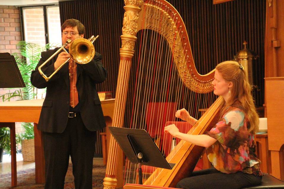 Trombone and harp Performers